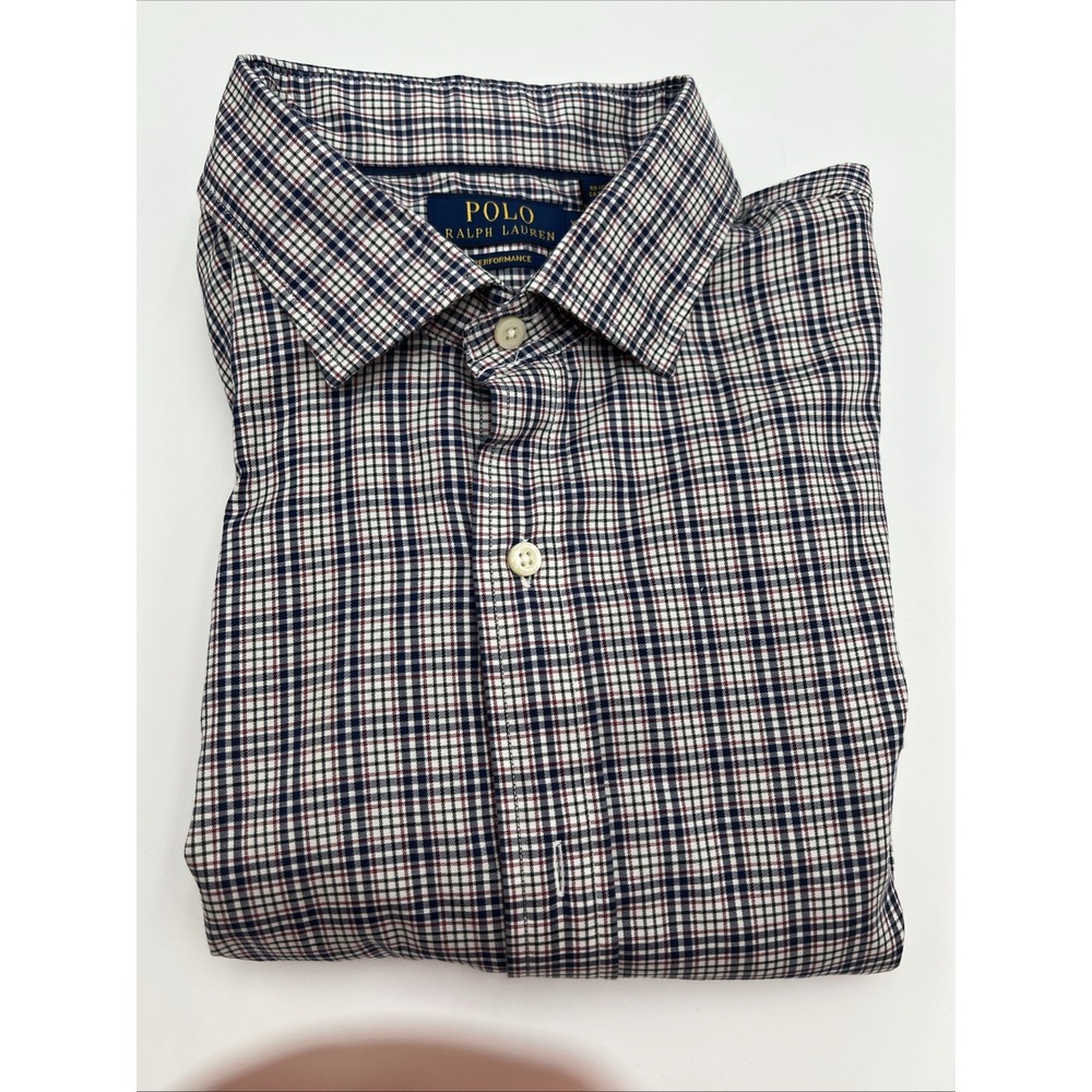 Polo Ralph Lauren Long Sleeve Shirt Men XXL  Performance 95% Cotton 5% Elastane